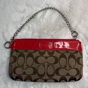 COACH Canvas Signature Wristlet with Card Slots